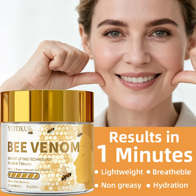 YUITIKUE Bee Venom Face Cream 60g - 1 Min Instant Lift, Firms & Anti-Wrinkle, Light Non-Greasy, for All Skin Types