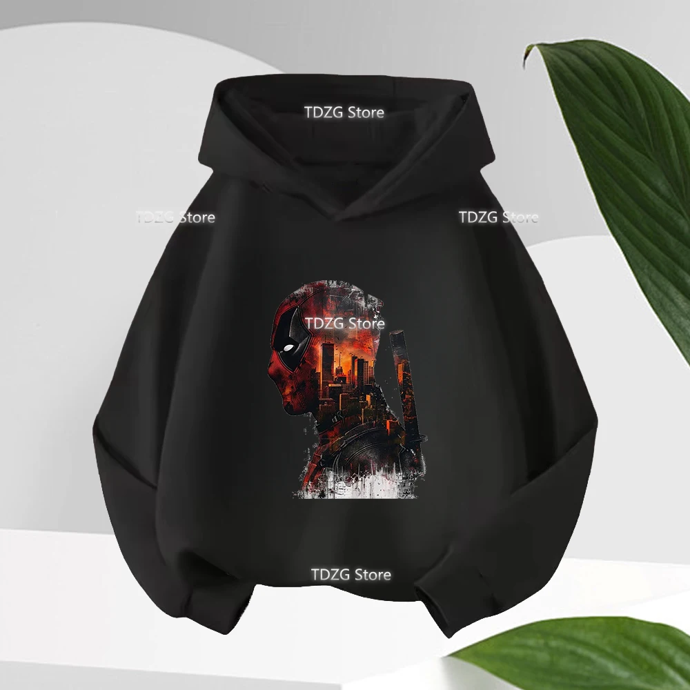 ديدبول ولفيرين الأطفال هوديس فتاة صبي الاطفال الملابس الرسوم المتحركة ملابس كاجوال طفل البلوز القمم بلوزات الخريف الشتاء #3