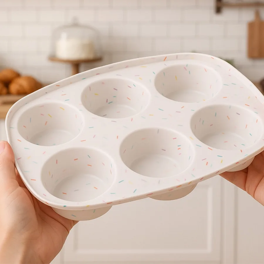 Silicone 6 even round silicone mold high temperature resistant manual Mu Si cake mold baking tools.