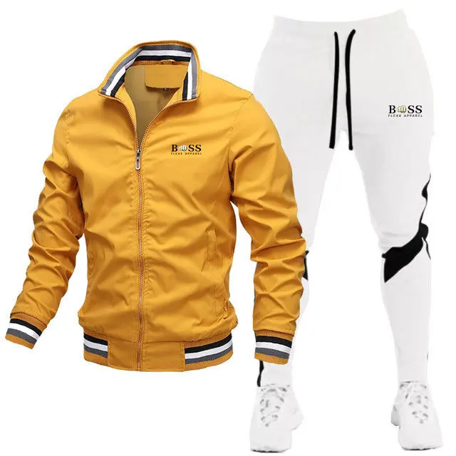 New Mens Tracksuits 2024 Men Sets Sweatshirt+sweatpants Tracksuit Zipper Stand Collar Sports Suit Jogging Fitness Men Clothing