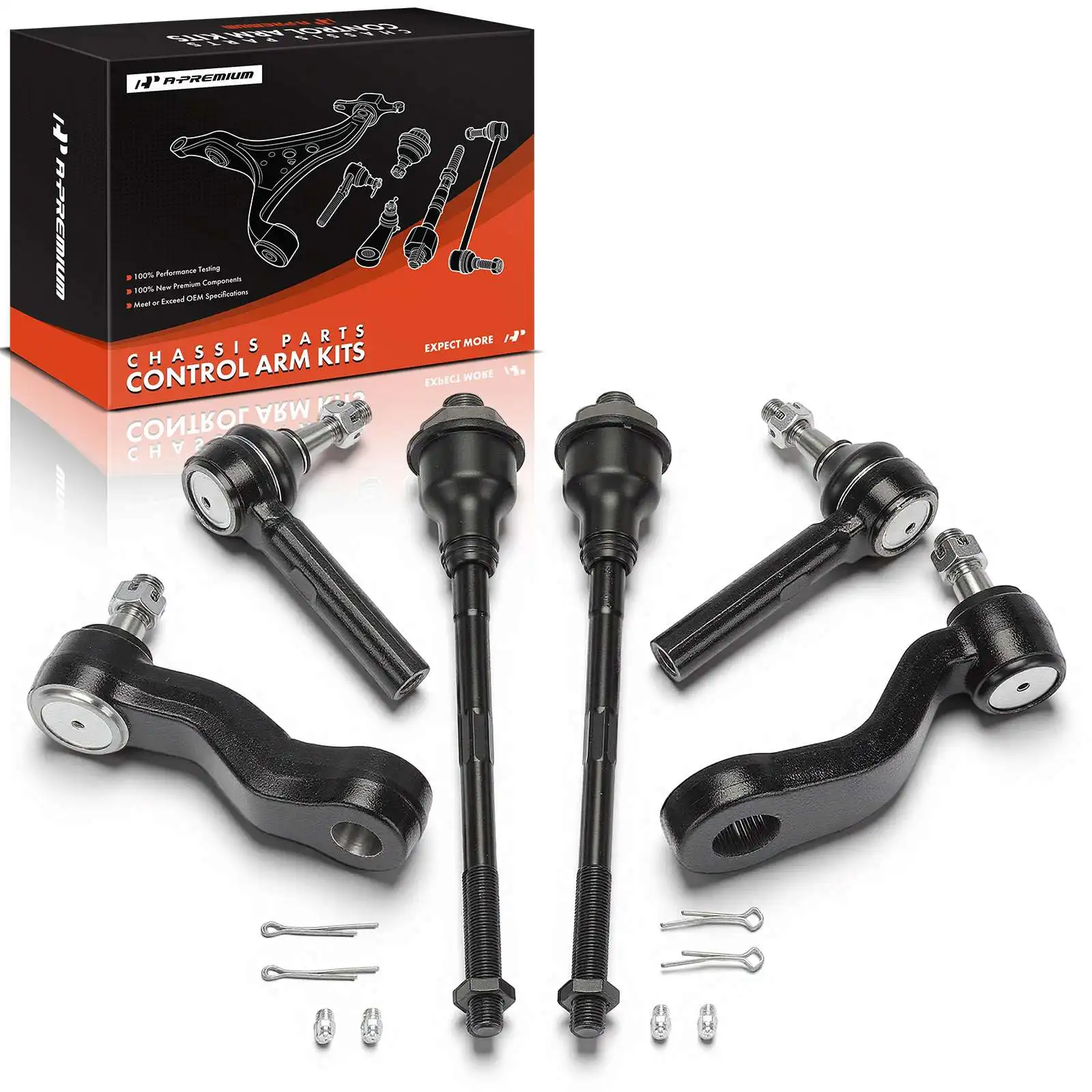A-Premium 6x Front Inner & Outer Tie Rod + Idler Arm Pitman Arm for Chevrolet Silverado 1500 1999-2006 GMC Sierra 1500 1999-2006