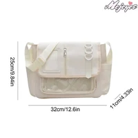Fashion Y2K Japanese Crossbody Bags Lightweight Transparent Itabag Teenage Casual School Bag Girls Solid Color Shoulder Bag - Image 6