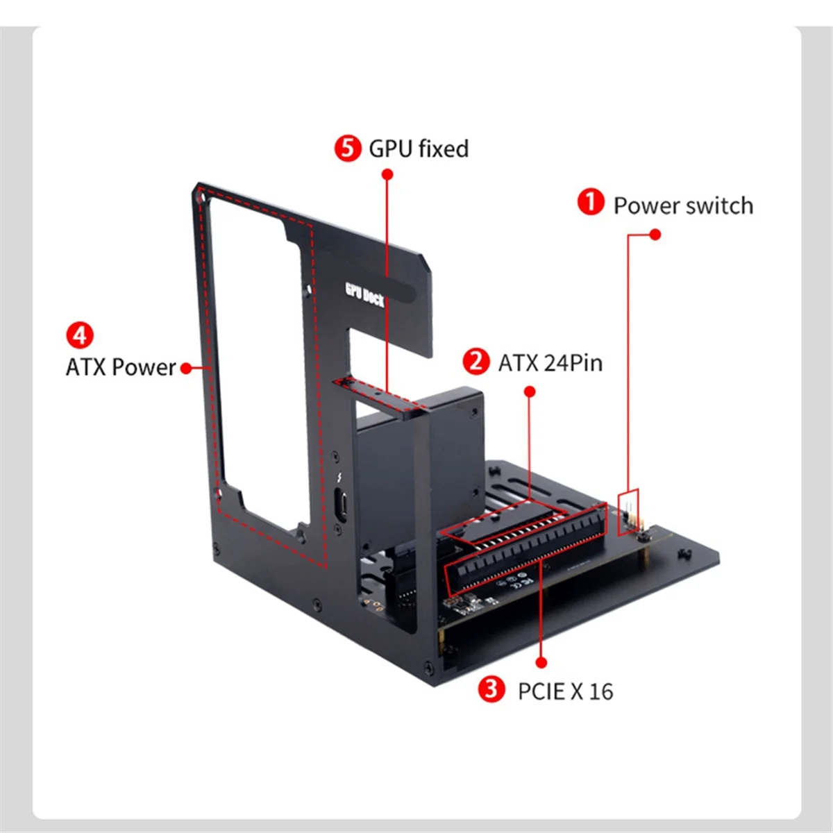Imagem -04 - Laptop Dock com Placa de Vídeo Gráfica Externa Fit Usb4 Notebook 40gbpsc Compatível com Gpu