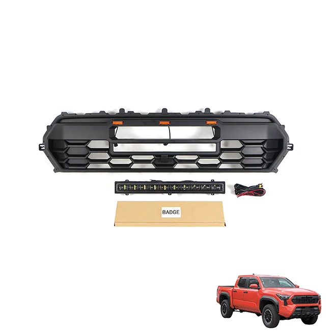 

LUMA Accessories Offroad Parts 2024+ Black ABS Plastic Car Bumper Grill With Light Fit For Toyota Tacoma