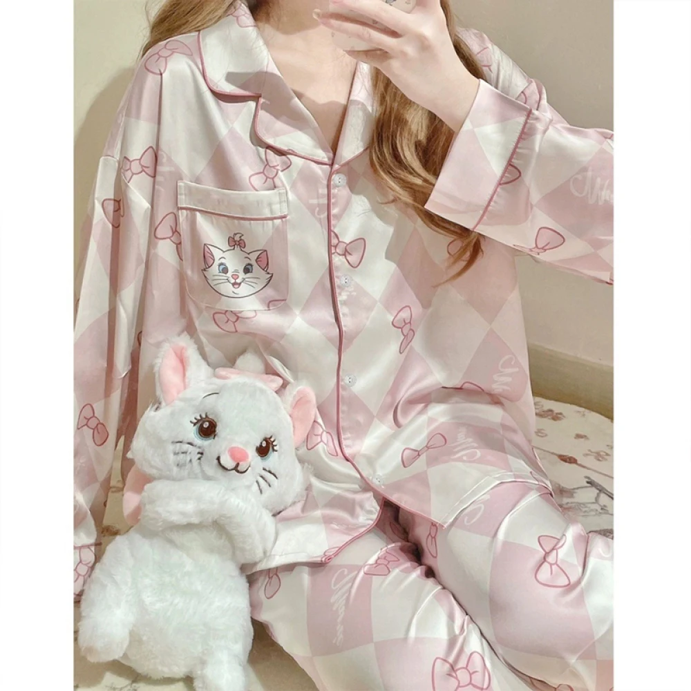 China Style Butterfly Ink Painting Women Home Pajamas Elegant Classic Fashion Print Casual Sleepwear 2024 New Y2k Autumn Lounge