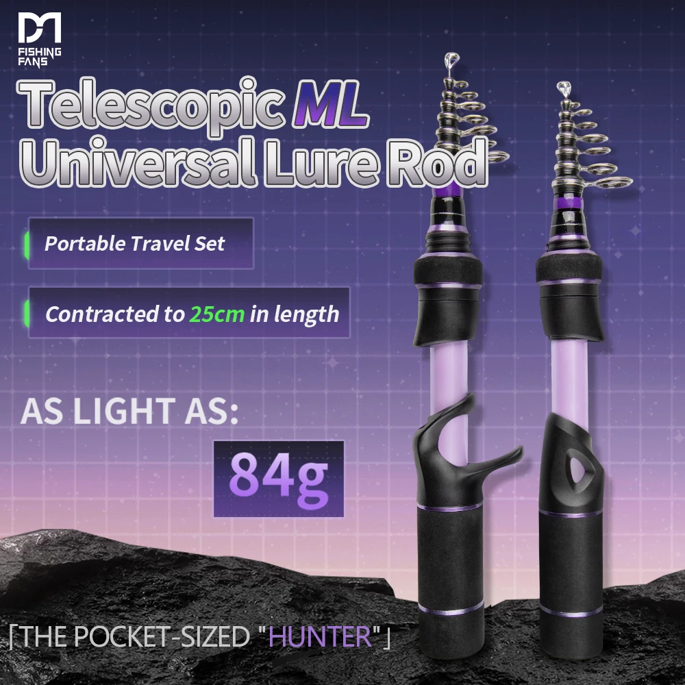 

Удочка телескопическая FISHINGFANS 25 см, суперкороткая, ML/M, легкая, для морской рыбалки с лодки, высокоуглеродистая, с разъемным катушкодержателем