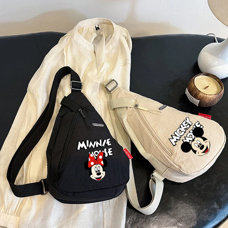 Mickey Minnie Mouse Chest Bag New Fashion Disney Anime Simple Shoulder Bags Women & Men Lightweight Crossbody Belt Packet Gift