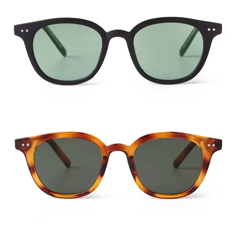 

ZXIAC Retro Square Frame Sunglasses Women Men Brand Design Rivet Decorated Sun Glasses Simple TR Imitation Acetate Shades UV400
