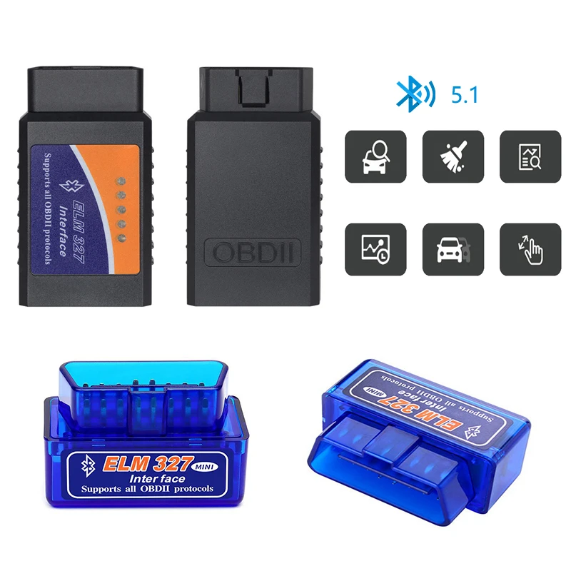 ELM327 Diagnostic Adapter OBDII Code Reader OBD2 Car Scanner Super Mini ELM 327 BT Car Diagnostic Tool For Android Torque