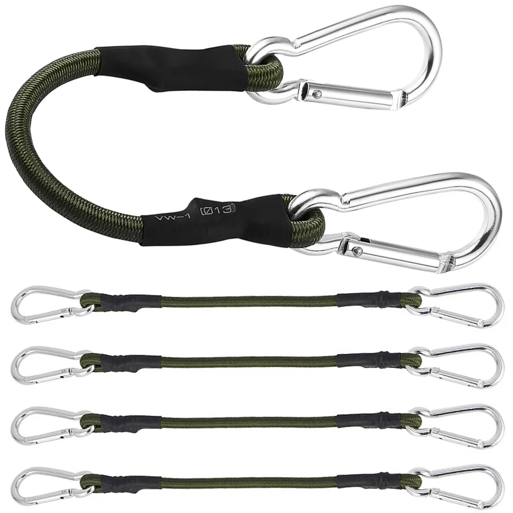 

5Pcs Outdoor Elastic Bungee Rope Heavy Duty Bungee Cord with Carabiner Hook for Bicycle Load Bungee Cords With Hooks