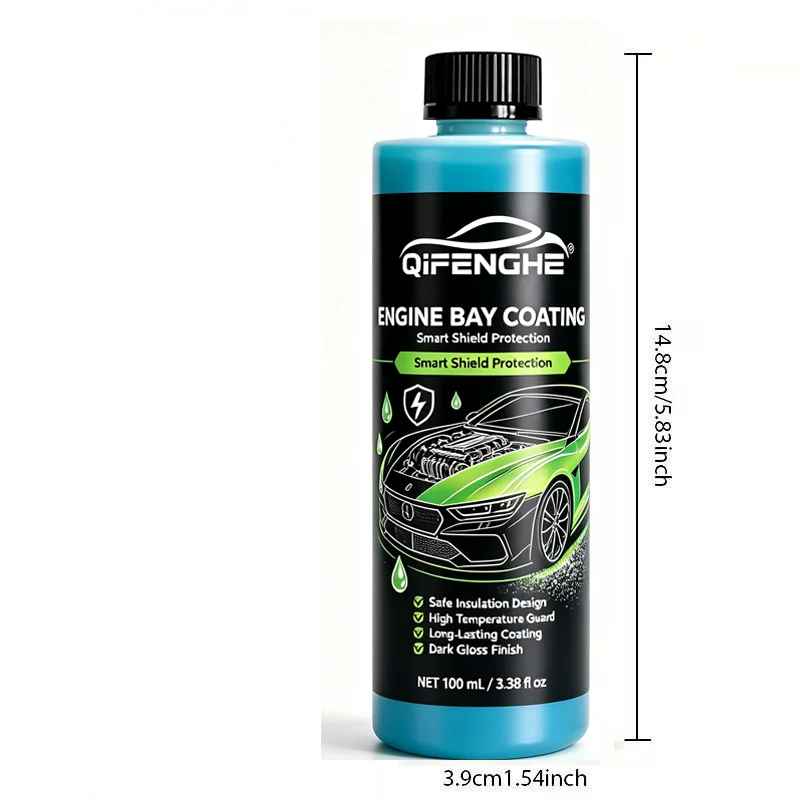 QIFENGHE 100ml Engine Bay Coating Smart Shield Protection High Temperature Guard Safe Insulation Long Lasting Dark Gloss Finish