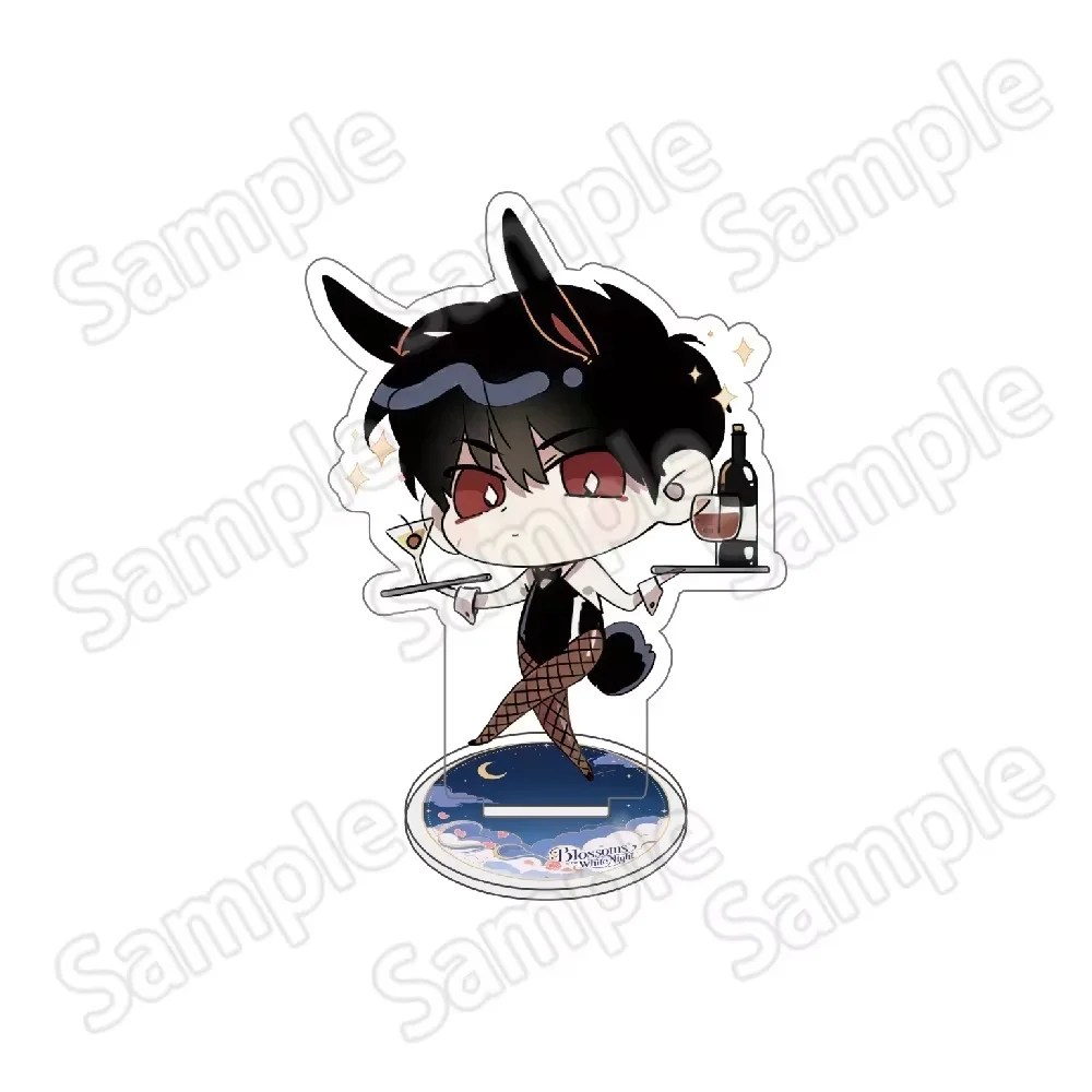 10CM Blossoms of the White Night Acrylic Keychain Stand Model Cosplay Characters Ornament Accessories Goods Collection Gifts