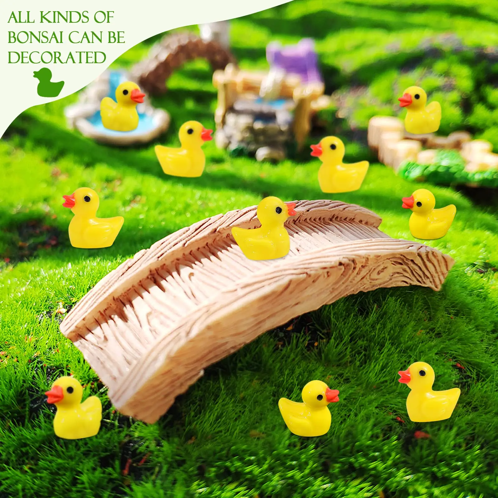 Lot De 100 Mini Canards En Résine - Figurines Jaunes 2-3 Cm, Pour Aquarium, Jardin Miniature, Décoration Et DIY