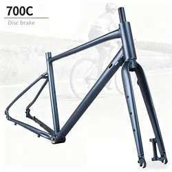 Bicycle Frame 700C Aluminum alloy Disc brake Off-road bikes Gravel frame with MTB FORK 700x23/25/28/35/38C Seat tube 470mm 520mm