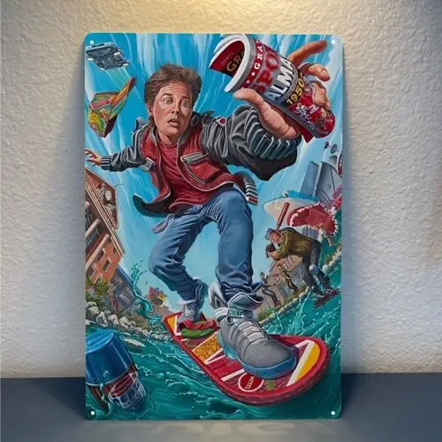 Marty From Back To The Future Movie Metal Poster Tin Sign - 20x30cm Plate  -aluminum