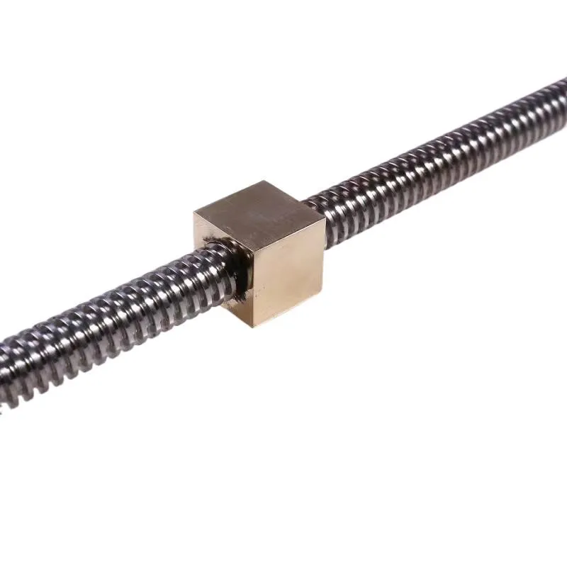 1/2PCS T4 T6 T8 T10 T12 Brass Square Nut Trapezoidal Screw Rod Trapezoidal Thread Screw Square Copper Nut for 3D printer