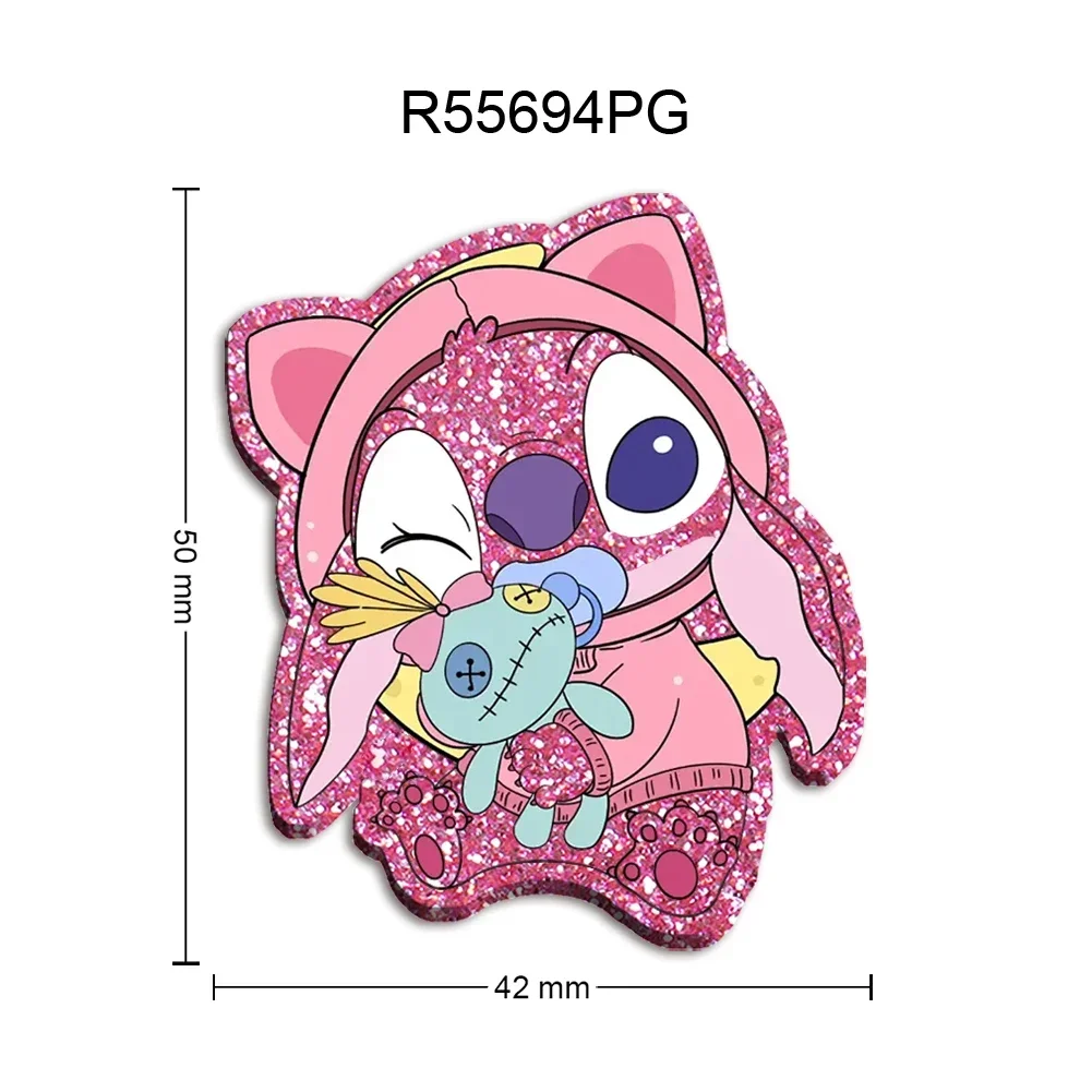 Disney ponto ângulo glitter acrílico flatback cabochão scrapbook carretel crachá para diy caso de telefone arco de cabelo artesanato suprimentos