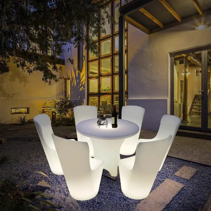 Luminous wine bar counter card seat sofa multi-person sofa light luxury simple coffee table cafe table and chair furniture