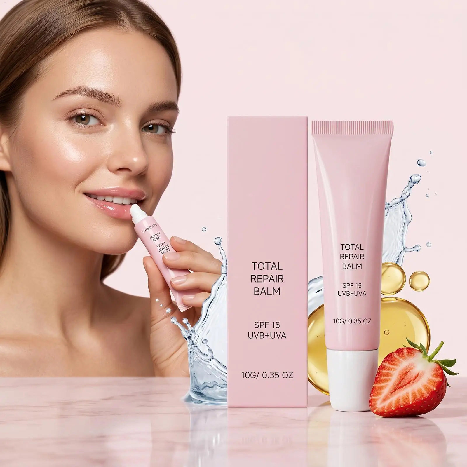 Repair Lip Balm,SPF15 UV-Shielding ,Pre-Makeup Base Treatments,Post-Makeup Lip Conditioning,Delivers Lip Hydration & Lip Barrier