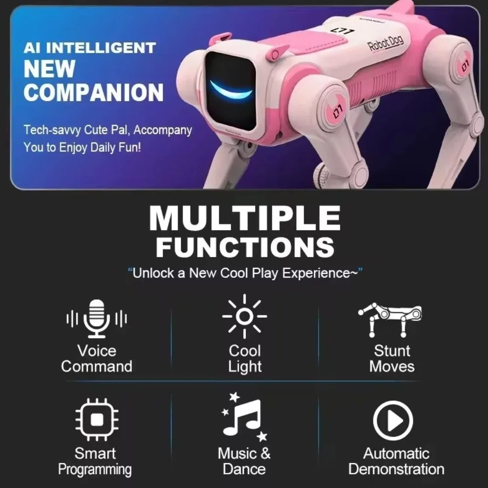 Voice Command Robot Dog Programmable Bionic Smart Robot Dog Electric Pet Singing Dancing RC Robot Dog Children Birthday Gift