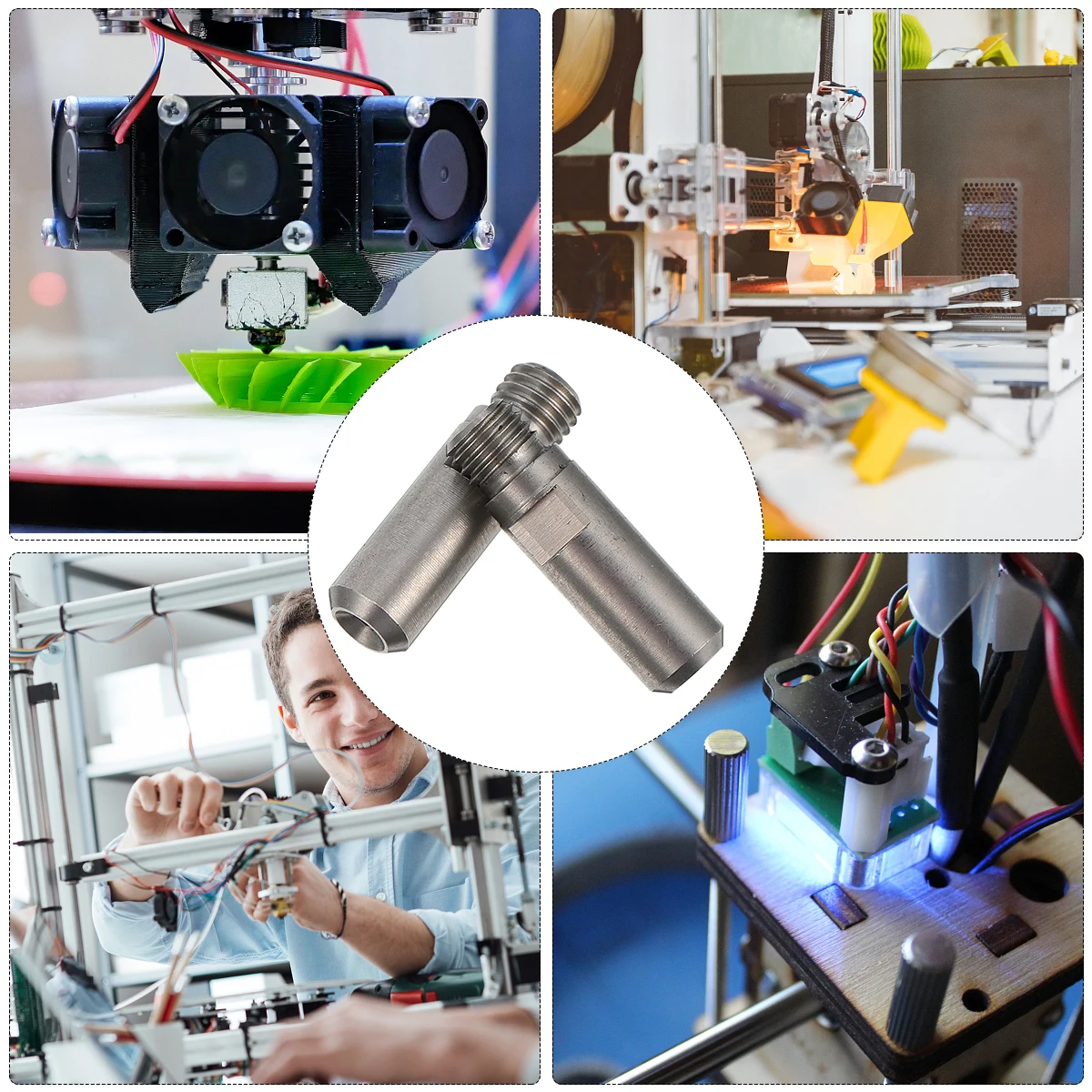 

5 шт., детали принтера, терморазрыв горла, термобочка, насадка для экструдера, термобочка из нержавеющей стали, совместимость с Hotend