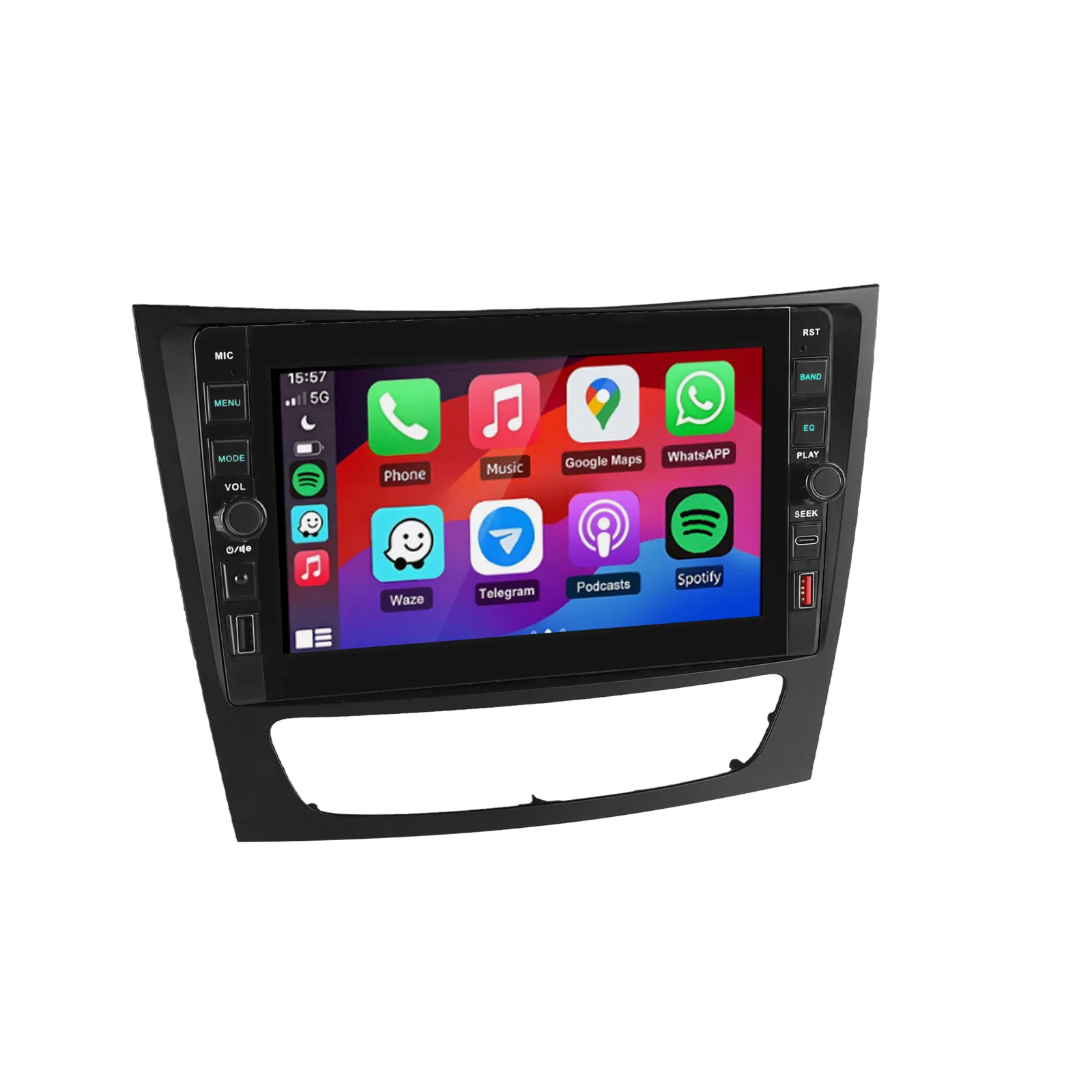 8-Zoll 4+64 GB Autoradio für Mercedes-Benz CLS/E-Klasse W211 W219, 2-DIN Android Multimedia GPS Carplay DAB+, Kamera, Android 15 Radio.