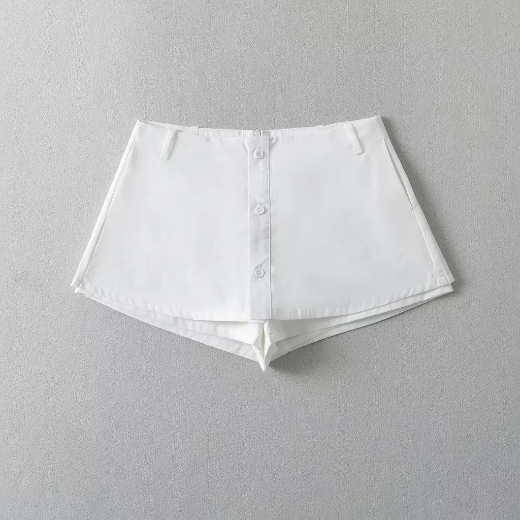 

Sweet Girl High Waist A-Line Skirt Summer College Style Slimming Fashionable Fake Two-Piece Design