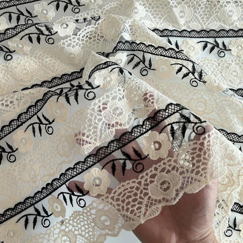

New style cotton lace embroidery floral fabric designer clothing wedding dress DIY dress fashion soft lace fabric