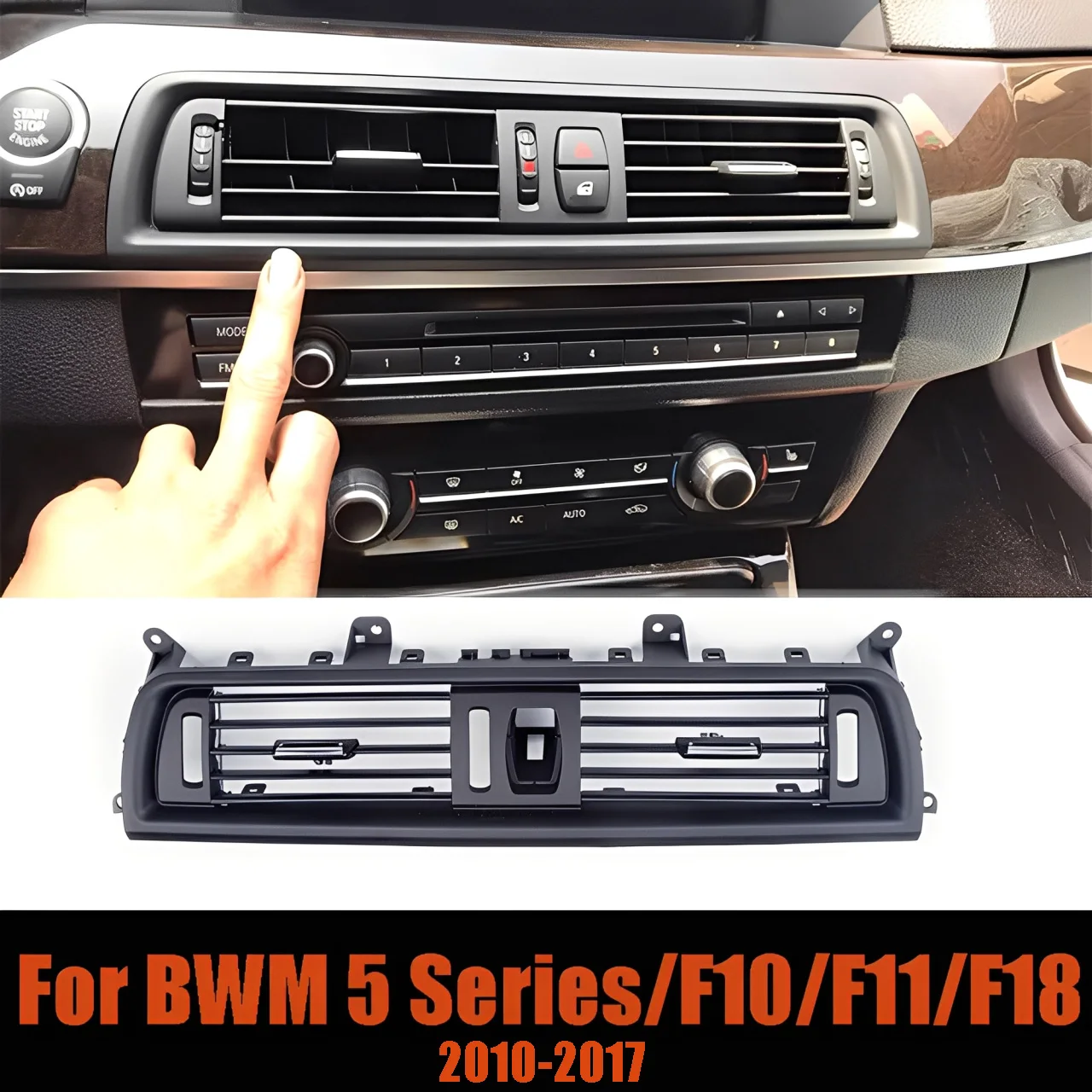 Центральная решетка передней консоли, вентиляционная решетка кондиционера переменного тока для BMW F10 F11 520i 523i 525i 528i 535i