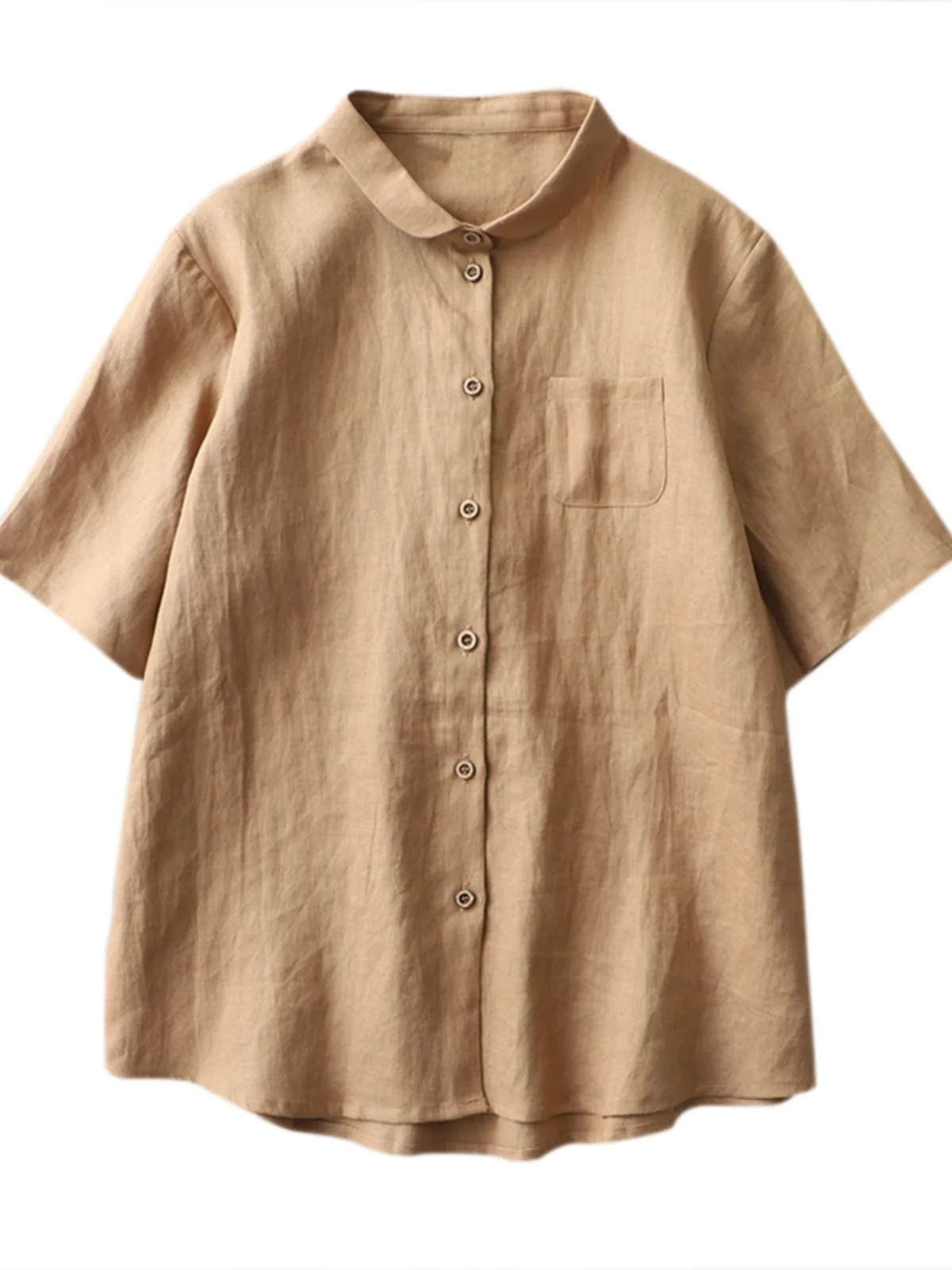 Camiseta holgada de lino Ne ort Sve para mujer, mezcla de lino y algodón, versátil, irt Simple Sle Commute Faion