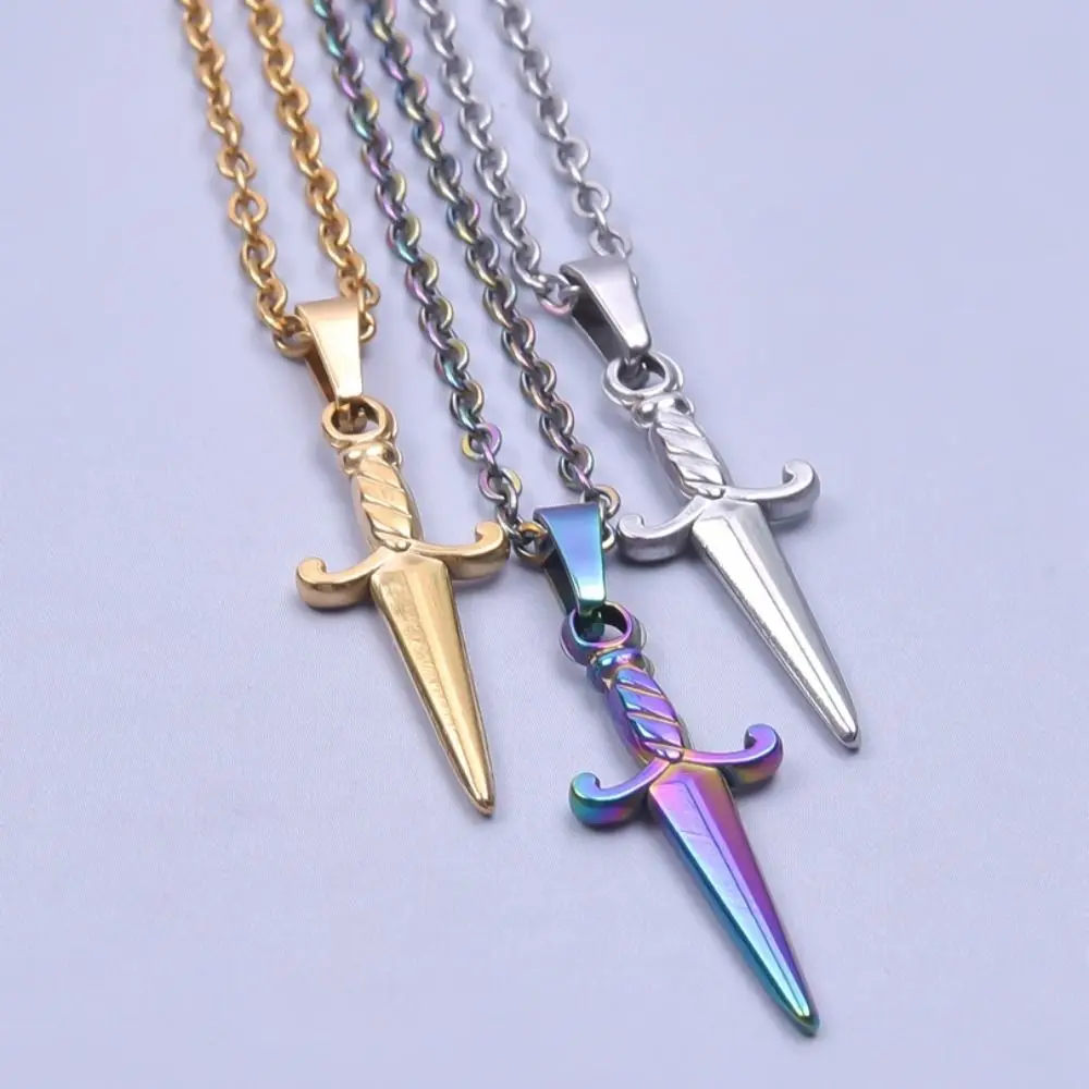 Vacuum Plating Sword Pendants Hot Hypoallergenic Stainless Steel Charm Light Luxury Niche Necklace