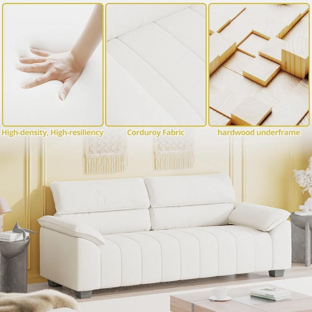 أريكة سروال قصير كبيرة الحجم مكونة من 3 مقاعد، راحة للمقعد العميق، مقعد حديث لغرف المعيشة والشقق