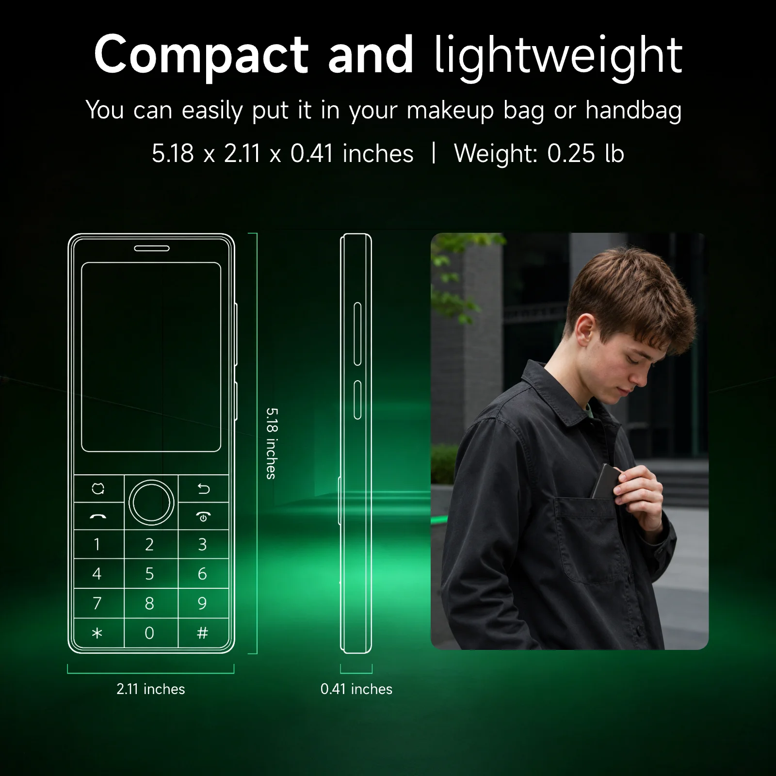 No Camera Duo Qin J36 Global Version Big Battery Dual Sim Card 4G Smart Feature Phone Android 13 Physical Keyboard