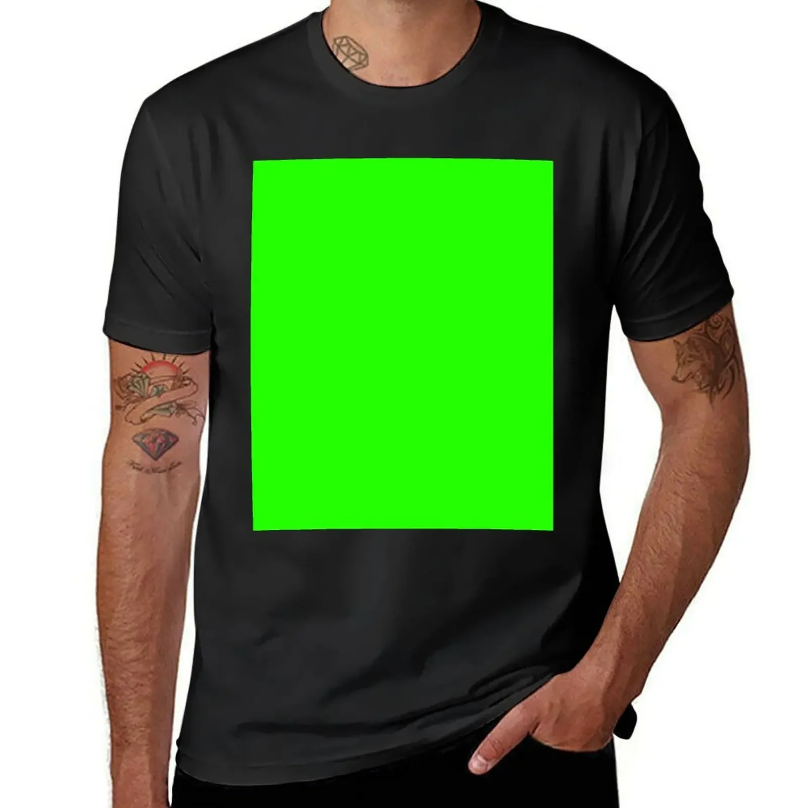 Green Screen T-Shirt summer tops designer shirts oversized t shirt for a boy Men's clothing