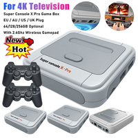Super Console X Pro Video Game Console With 65000 Classic Game Support HD/AV LAN/WiFi Dual Wireless Controllers Up To 4 Players