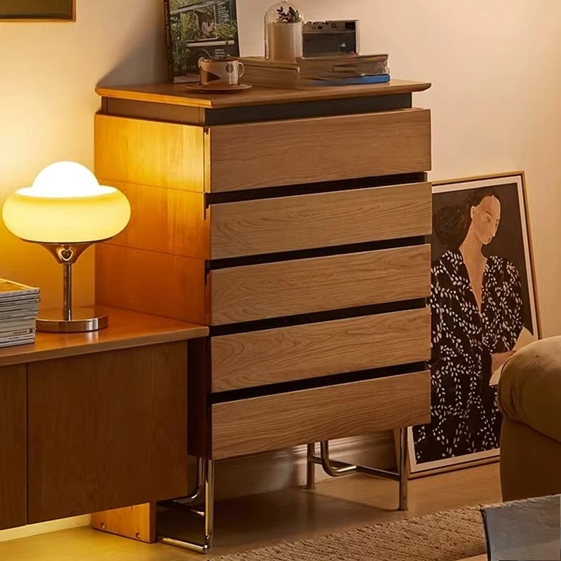 New design cherry wood color multi-drawer chest multi-function locker