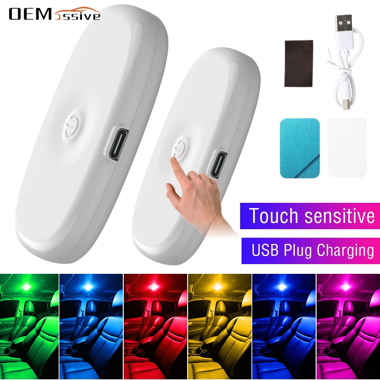 

8CM/14CM Car Ceiling Interior Roof Light USB RechargeableDome Light Bright Multi-Function for RV Camping Bedroom Cabinet