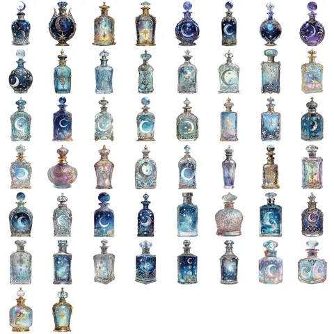 50 st söta tecknade universum månfas flaskklistermärken graffiti klistermärken resväska laptop telefon dagbok dekoration barnleksaker 10 best sales Parnis månfas - №8