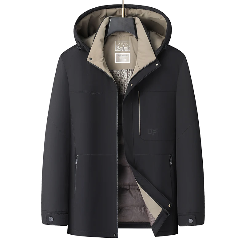 

Casual Winter Men's Warm Hooded Duck Down Jackets Plus Size L-7XL Outwear Loose Windproof Thicken Padded Puffer Coats Clothing