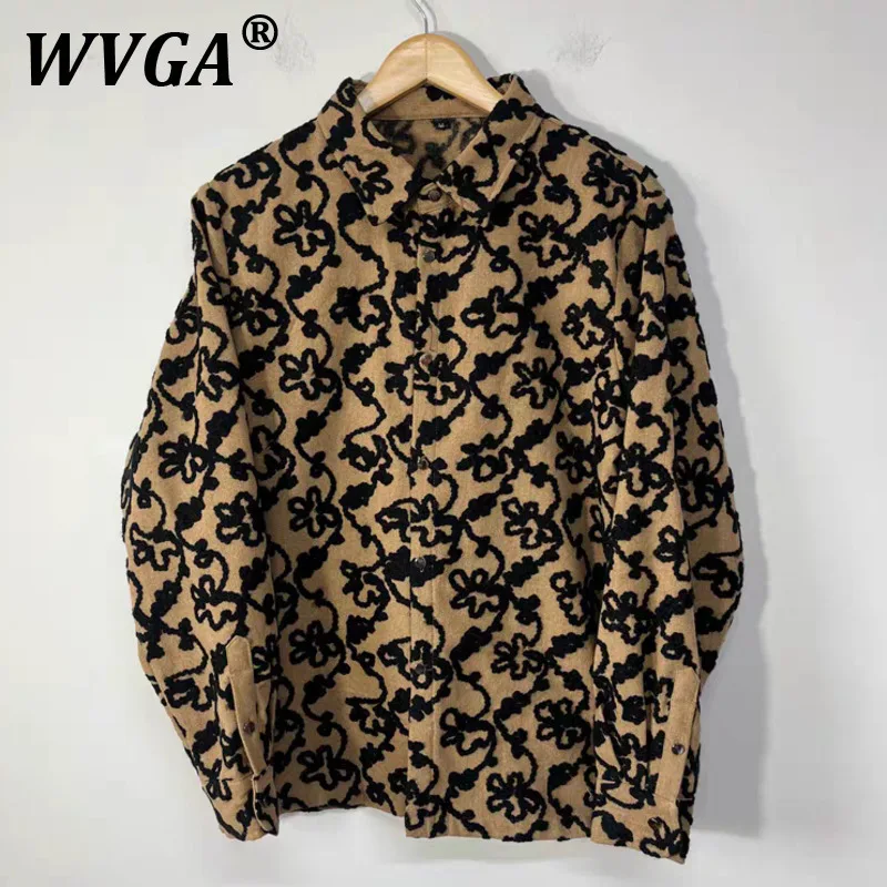 WVGA بلايز ربيع الخريف جديد الرجال شارع العليا الغزل التطريز العصرية تصميم المتخصصة شيك عادية قمصان طويلة الأكمام Ins Y2K W11580