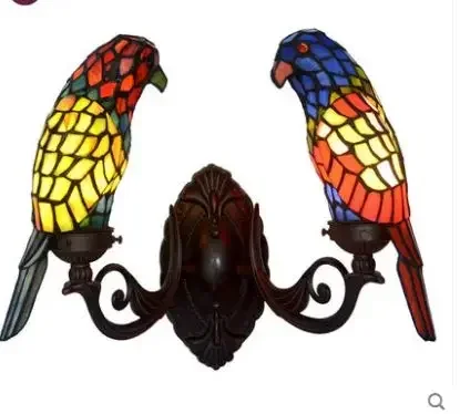creative retro European aisle corridor porch balcony garden pet led parrot wall lamp