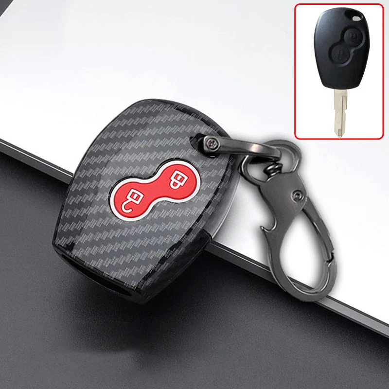 Carbon ABS Car Key Case Cover Fob for Renault Clio Logan Sandero Megane Modus Espace Kangoo Twingo Scenic Remote Key Protector