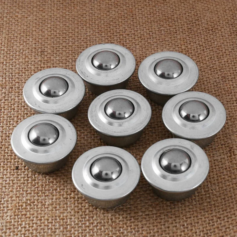 Rodilleras de rodamiento de transferencia de bolas de acero inoxidable A98E-8PCS Bola de rodillo transportador de Base Universal