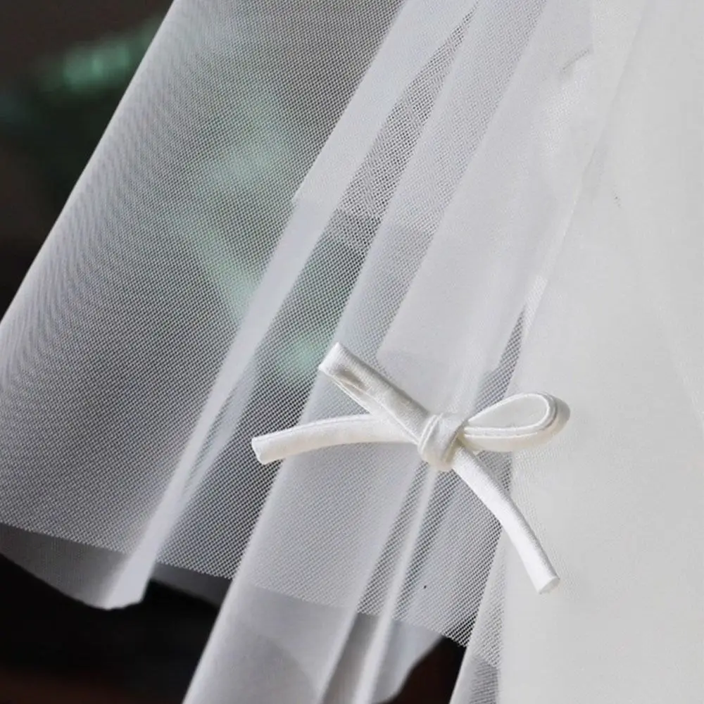 Soft Puffy Tulle Wedding Veil, Double-layer Hair Accessory