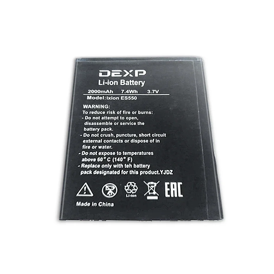 Mobile Phone Battery 2000mAh For DEXP Ixion ES550 ES 550 Rechargeable Li-ion Replacement ACCU AKKU