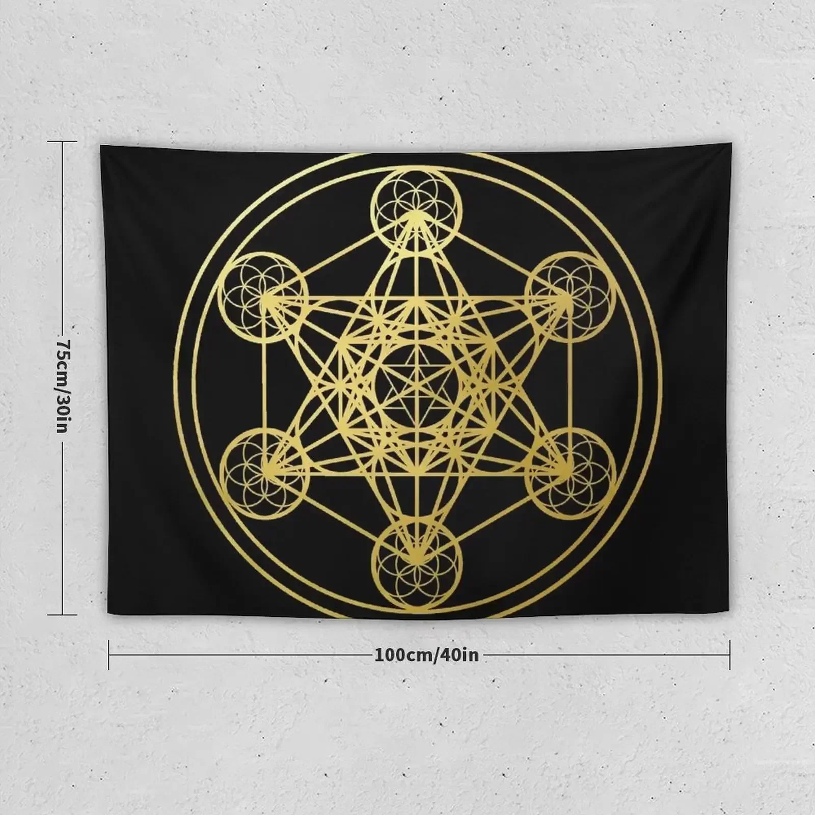 Metatrons Cube gold sacred geometry mandala esoteric symbol Kabbalah Tapestry Decoration For Home Tapestry