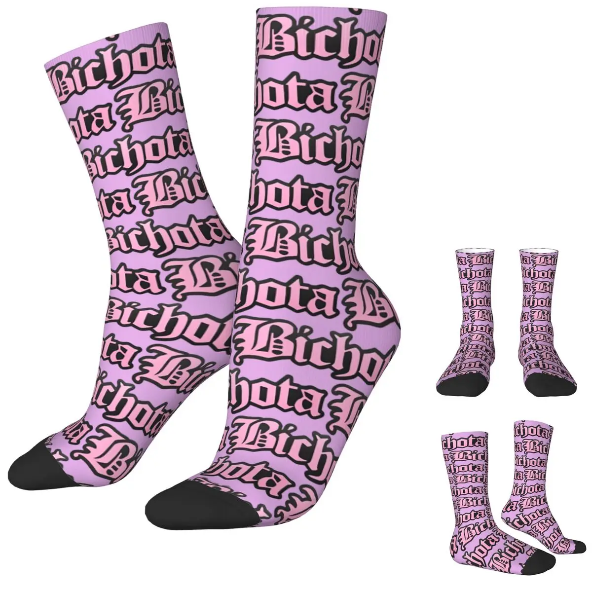 Karol G Merch Bichota Pink Socks Winter Stockings Casual Women Men Quality Socks Pattern Running Anti Sweat Socks