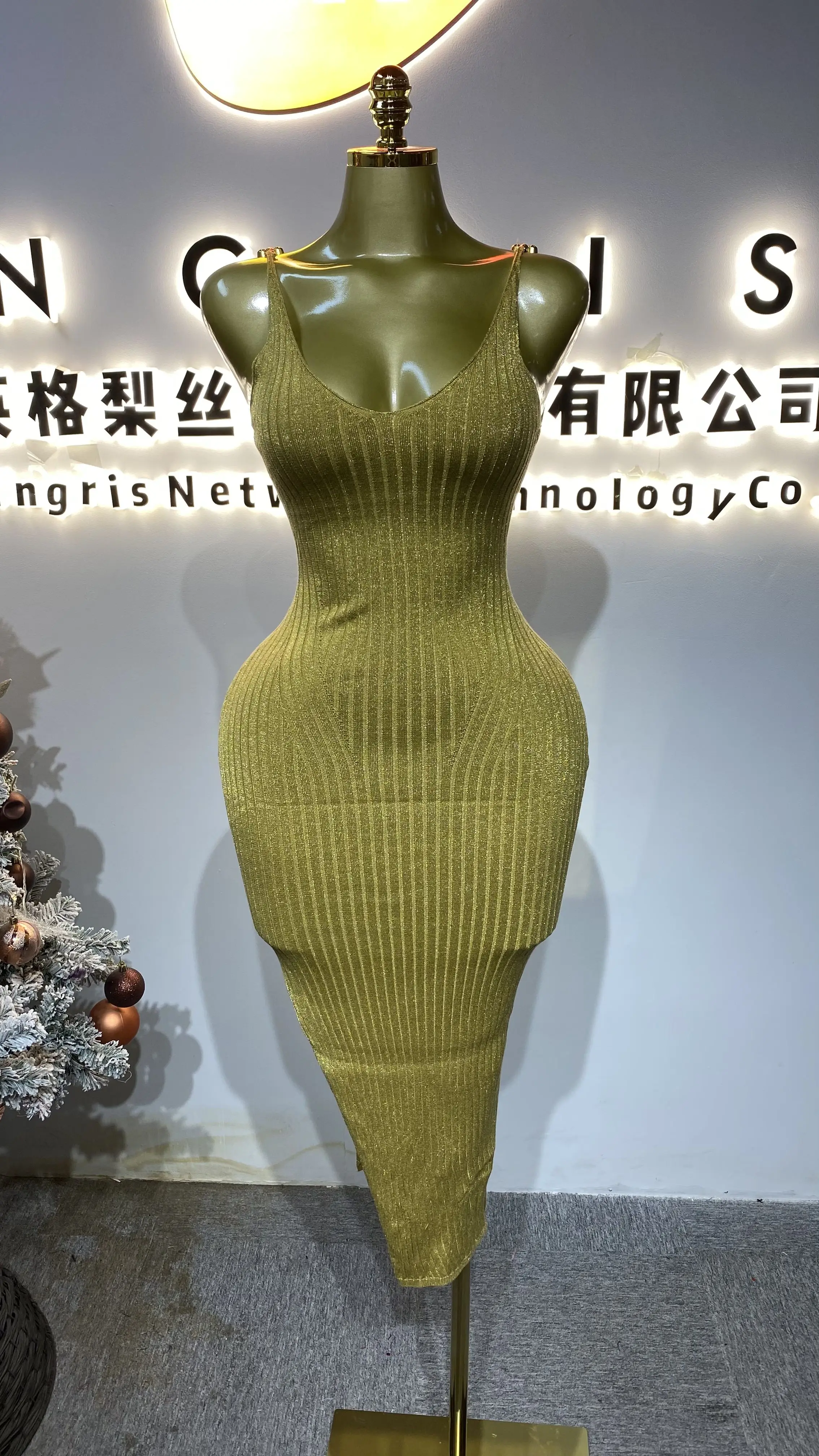 

Casual beachwear bikini cover-up sleeveless maxi evening dress sequined summer knit dress-GZXX423