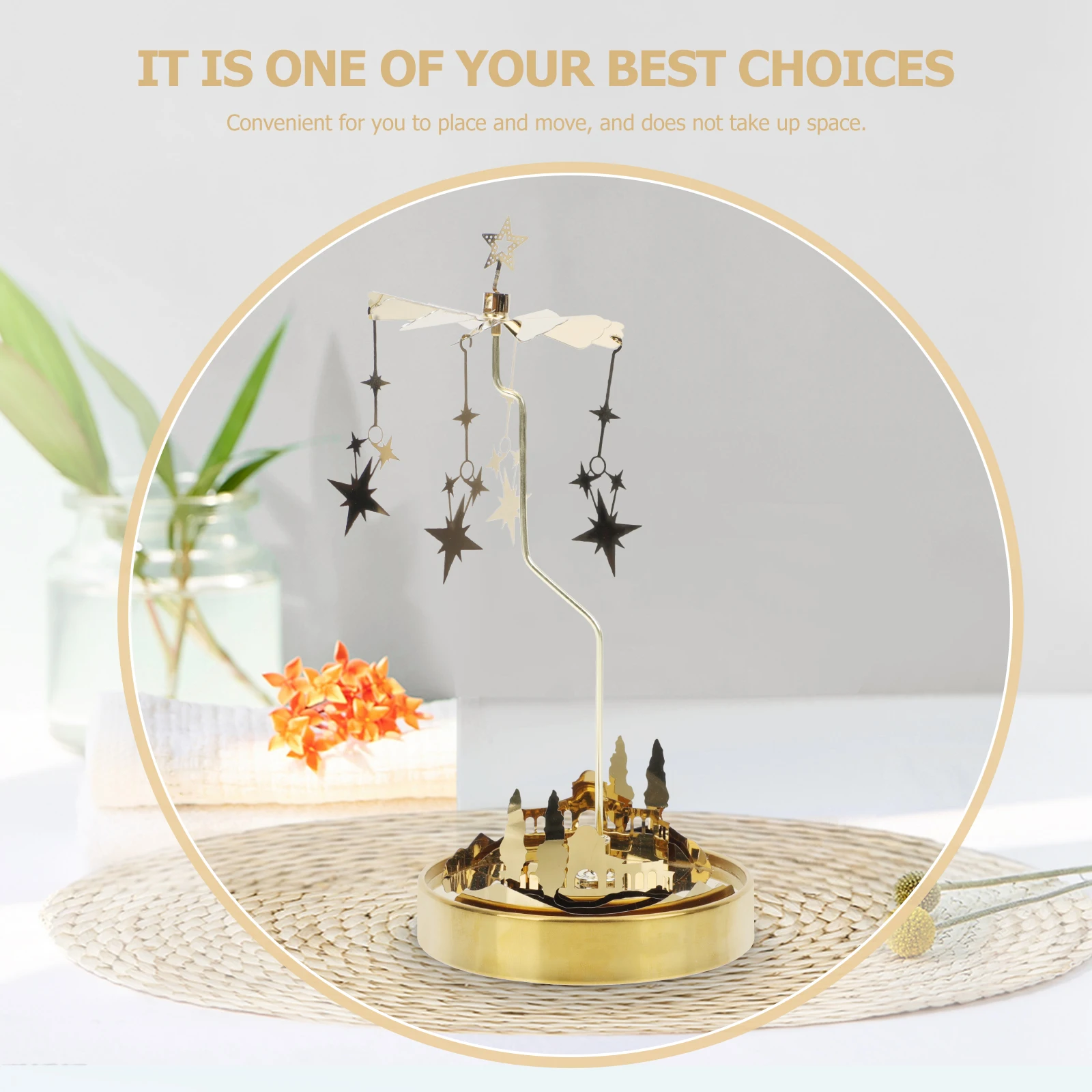 

Aromatherapy Holder Christmas Centerpieces Plate Rotating Candlestick Tray Bracket