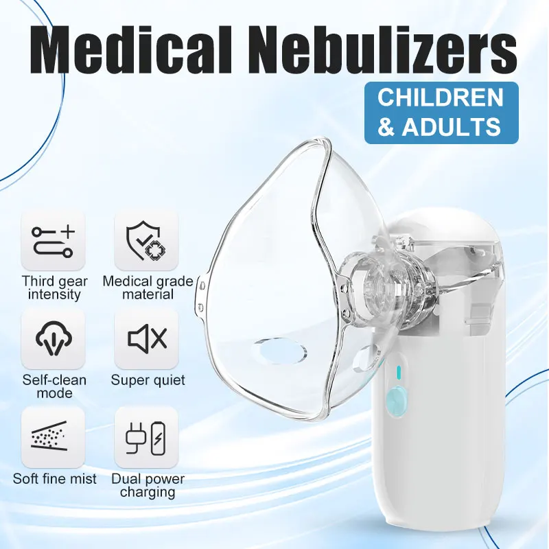 Portable nebulizer Mini household small electronic atomizer Portable handheld ultrasonic silent micromesh atomizer vaporizer